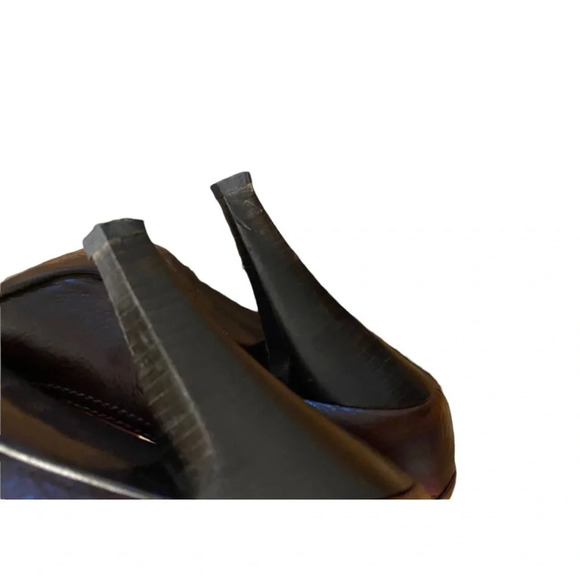 Authentic Burberry Italy Leather Brown High Heel Loafer Shoes - Picture 12 of 15